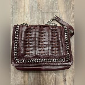 Zara Burgundy Leather Crossbody Purse
